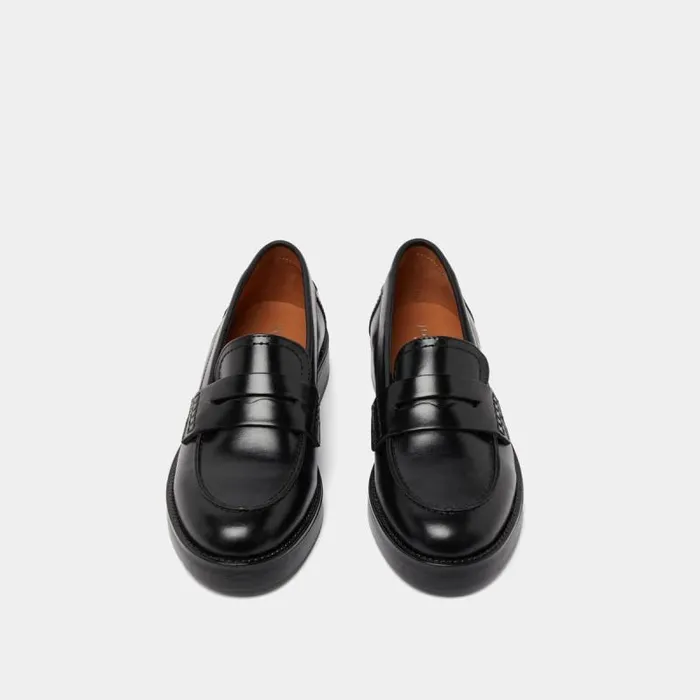 Women Roundtoed Loafers Black JONAK Loafers
