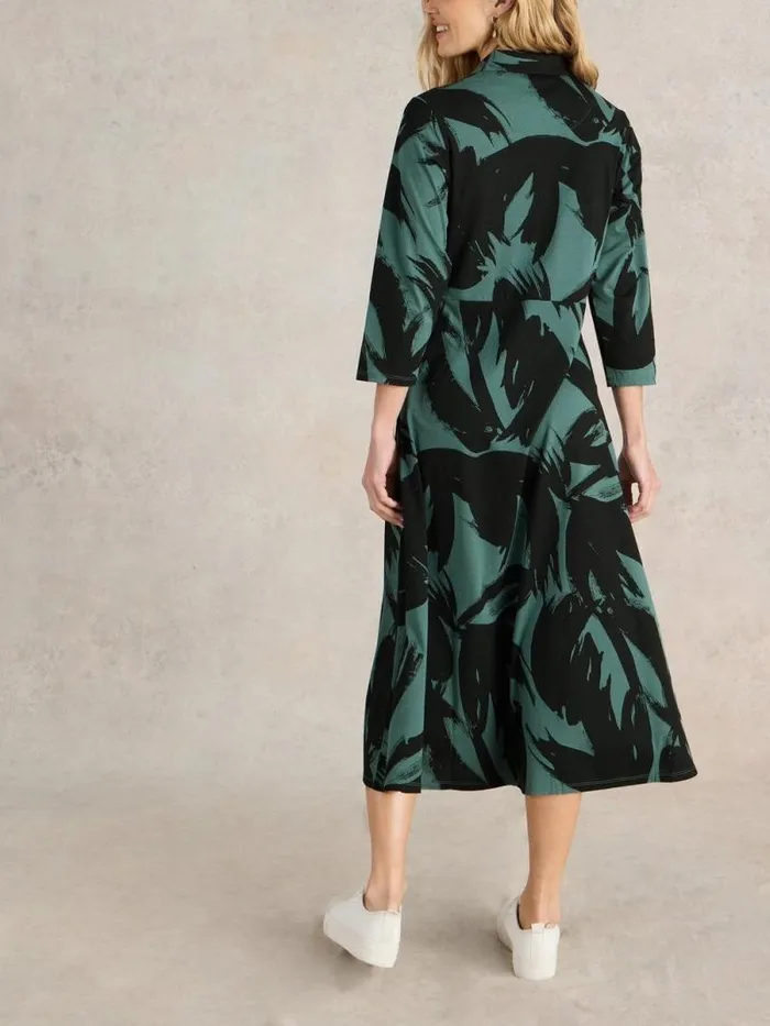 Women Rua Midi Jersey Shirt Dress Green Print White Stuff Dresses Women Rua Midi Jersey Shirt Dress Green Print White Stuff Dresses