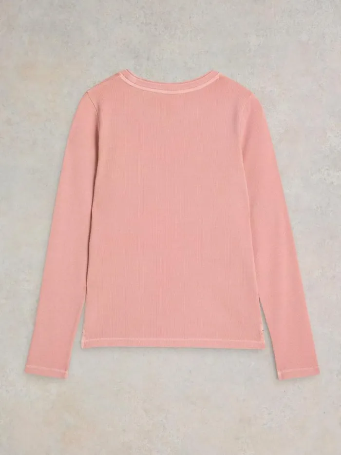 Women SADIE LONG SLEEVE RIB TEE Dusty Pink White Stuff Tops and Tees Women SADIE LONG SLEEVE RIB TEE Dusty Pink White Stuff Tops and Tees