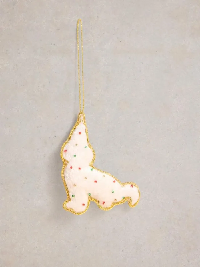 Women Santa Dog Sparkle Dec Natural Multi White Stuff Decorations