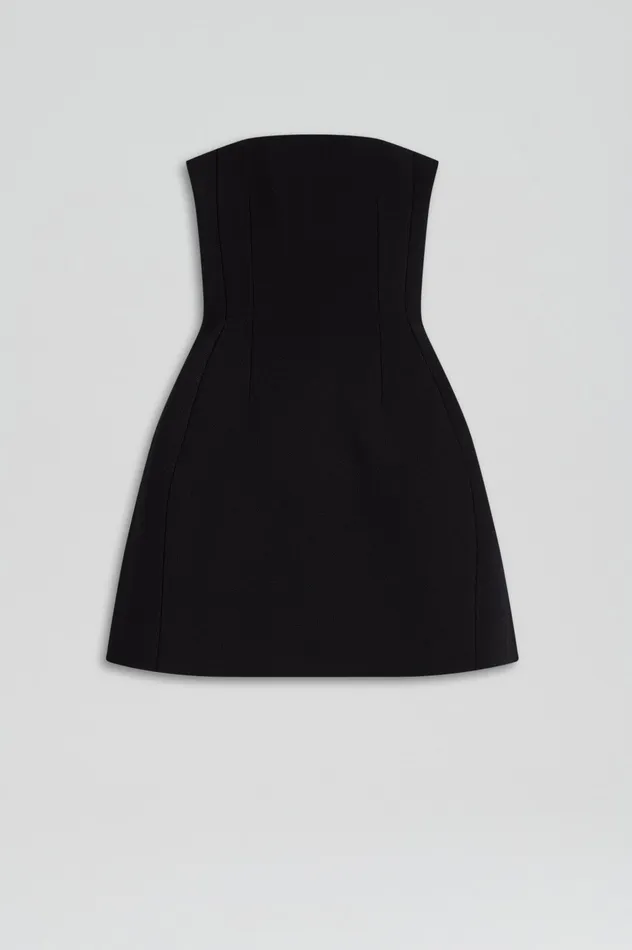 Women Scanlan Theodore CREPE KNIT PEPLUM STRAPLESS DRESS BLACK Dresses Women Scanlan Theodore CREPE KNIT PEPLUM STRAPLESS DRESS BLACK Dresses
