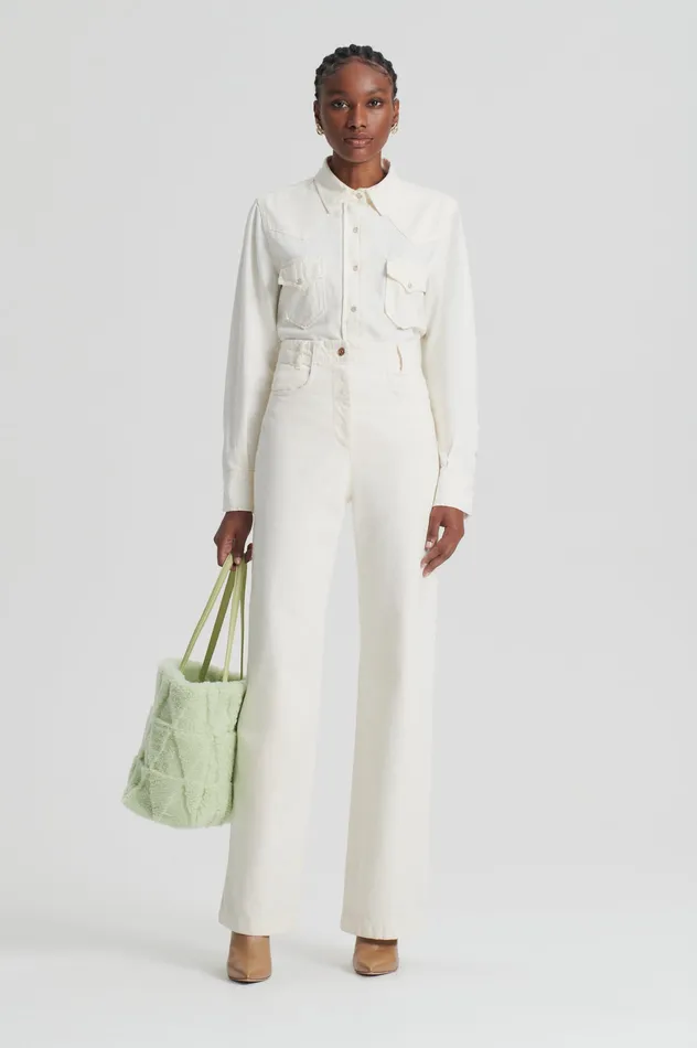 Women Scanlan Theodore DENIM SHIRT NATURAL Shirts