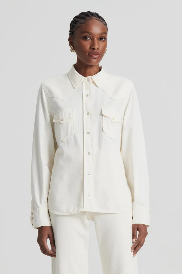 Women Scanlan Theodore DENIM SHIRT NATURAL Shirts Women Scanlan Theodore DENIM SHIRT NATURAL Shirts