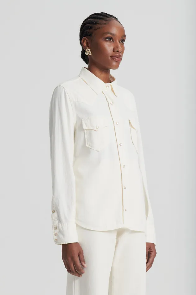 Women Scanlan Theodore DENIM SHIRT NATURAL Shirts Women Scanlan Theodore DENIM SHIRT NATURAL Shirts