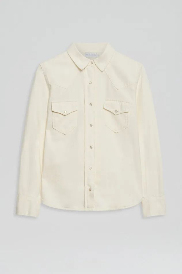 Women Scanlan Theodore DENIM SHIRT NATURAL Shirts Women Scanlan Theodore DENIM SHIRT NATURAL Shirts