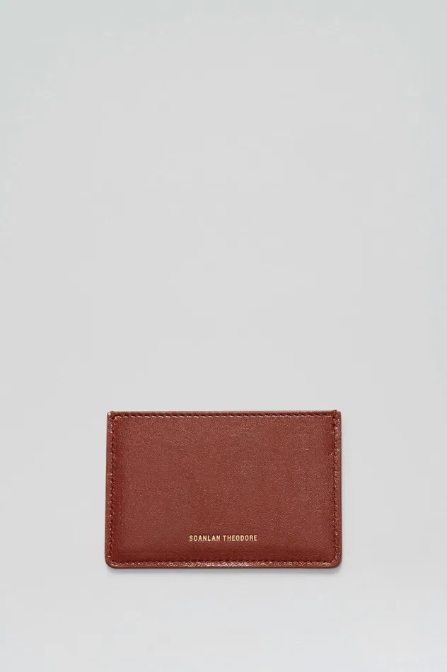 Women Scanlan Theodore FLAT CARD HOLDER COGNAC Bags