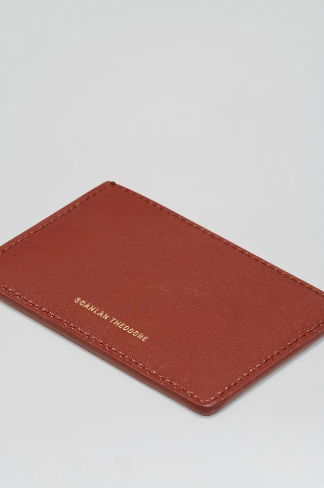 Women Scanlan Theodore FLAT CARD HOLDER COGNAC Bags