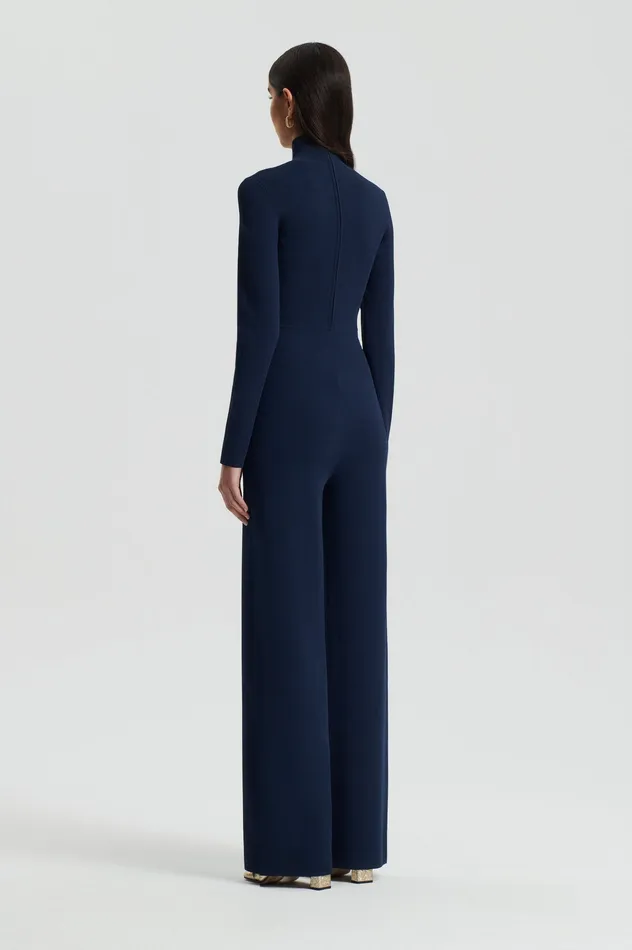 Women Scanlan Theodore MICRO CREPE JUMPSUIT NAVY Knitwear