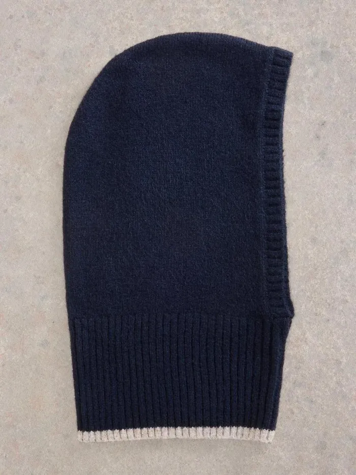 Women Scarlett Knitted Hood Dark Navy White Stuff Hats and Gloves