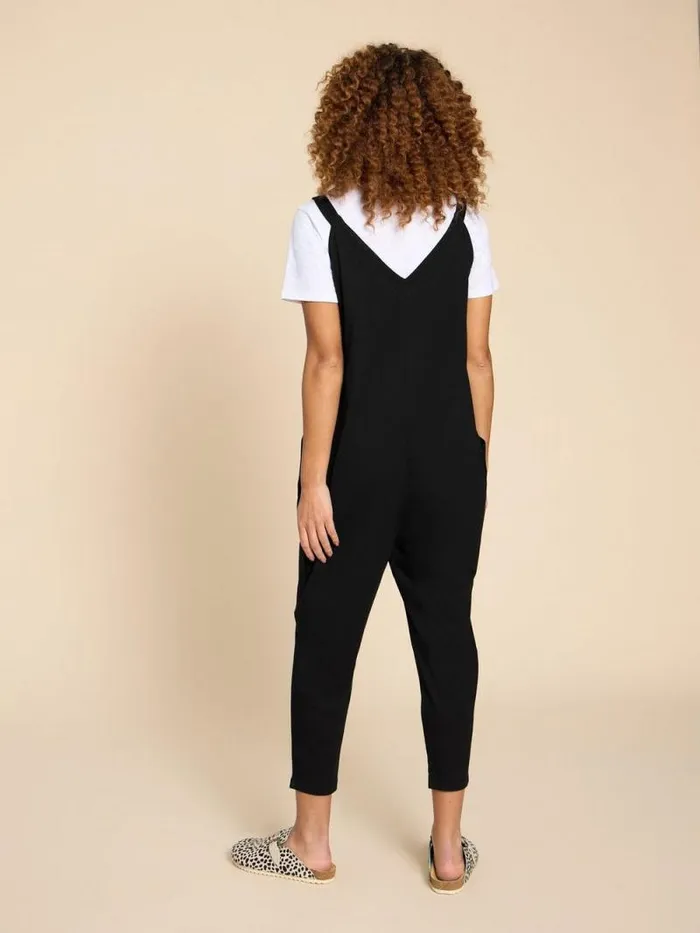 Women Selina Jersey Jumpsuit Pure Black White Stuff Dresses