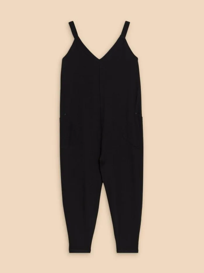Women Selina Jersey Jumpsuit Pure Black White Stuff Dresses