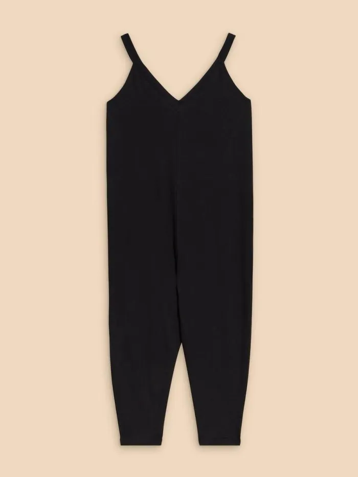 Women Selina Jersey Jumpsuit Pure Black White Stuff Dresses