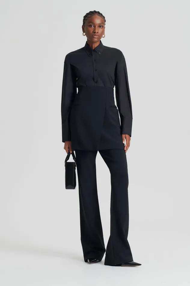 Women Shirts Scanlan Theodore PARACHUTE COTTON SHIRT BLACK
