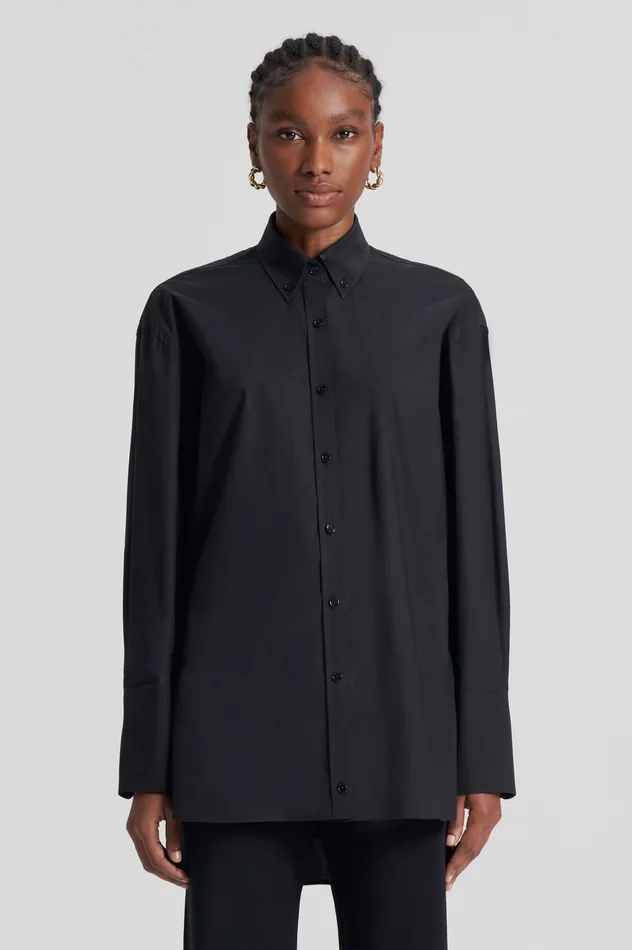 Women Shirts Scanlan Theodore PARACHUTE COTTON SHIRT BLACK Women Shirts Scanlan Theodore PARACHUTE COTTON SHIRT BLACK