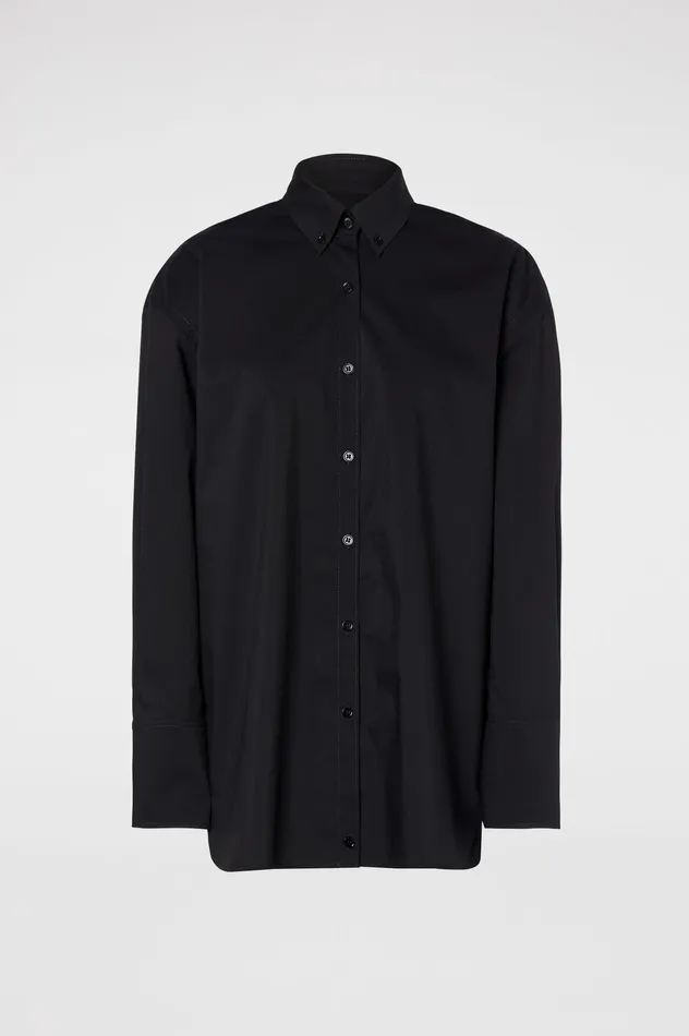 Women Shirts Scanlan Theodore PARACHUTE COTTON SHIRT BLACK Women Shirts Scanlan Theodore PARACHUTE COTTON SHIRT BLACK