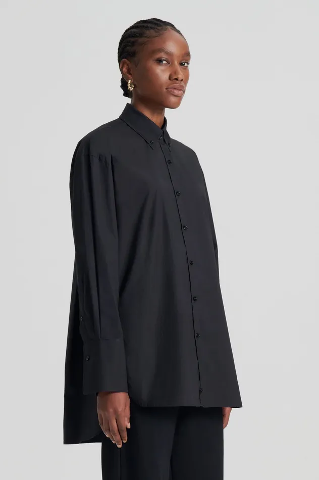 Women Shirts Scanlan Theodore PARACHUTE COTTON SHIRT BLACK Women Shirts Scanlan Theodore PARACHUTE COTTON SHIRT BLACK