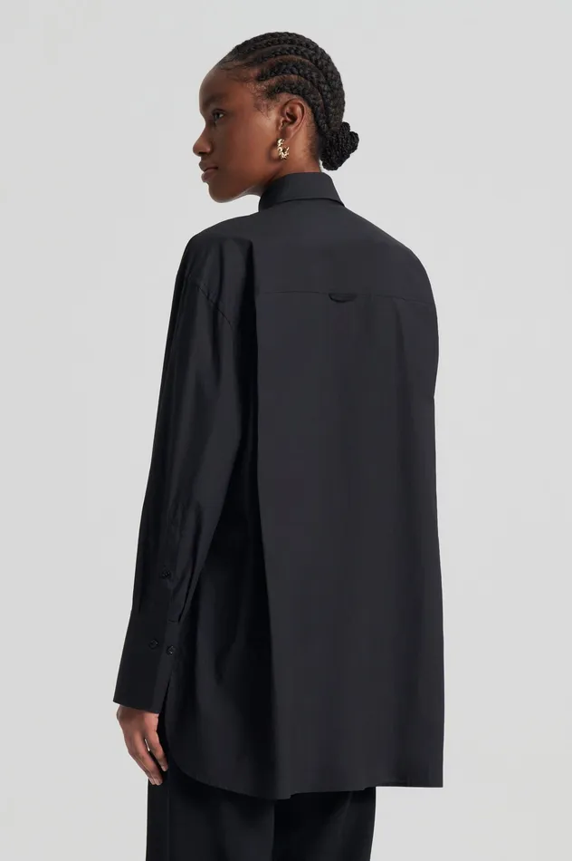 Women Shirts Scanlan Theodore PARACHUTE COTTON SHIRT BLACK Women Shirts Scanlan Theodore PARACHUTE COTTON SHIRT BLACK