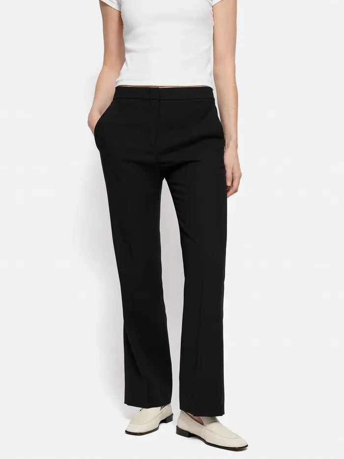Women Short Fluid Twill Mason Trousers Black Jigsaw Trousers