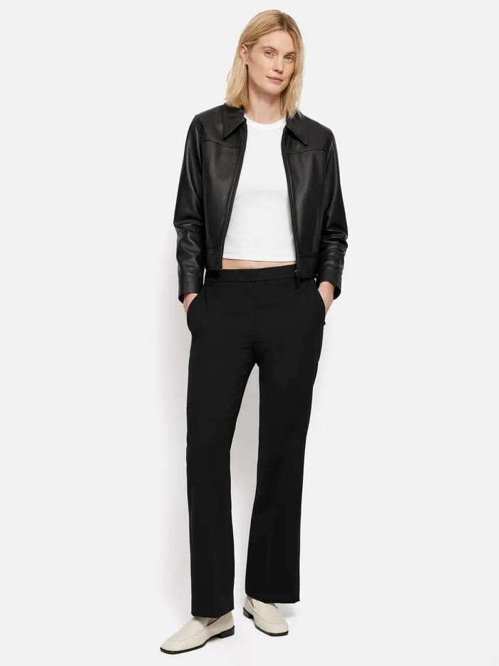 Women Short Fluid Twill Mason Trousers Black Jigsaw Trousers