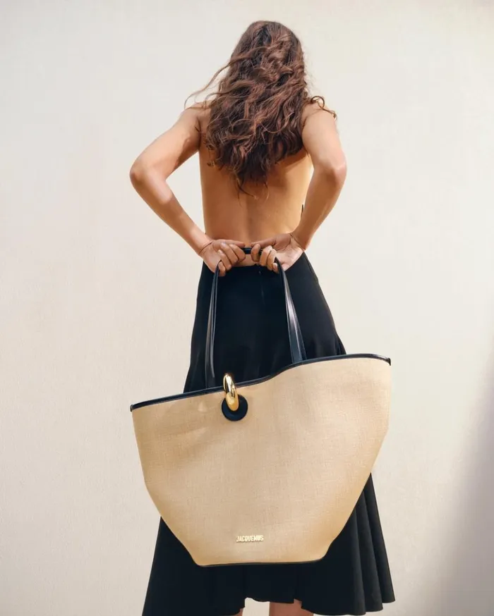 Women Shoulder Bags JACQUEMUS The Bambola Ivoryblack Women Shoulder Bags JACQUEMUS The Bambola Ivoryblack