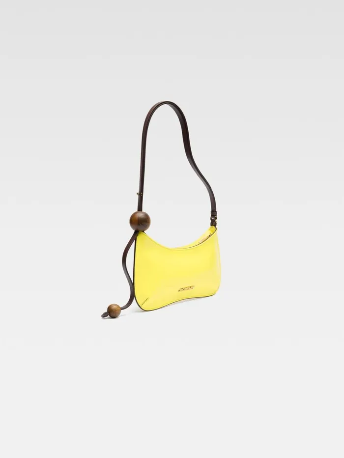 Women Shoulder Bags JACQUEMUS The Bisou Perle Yellow Women Shoulder Bags JACQUEMUS The Bisou Perle Yellow