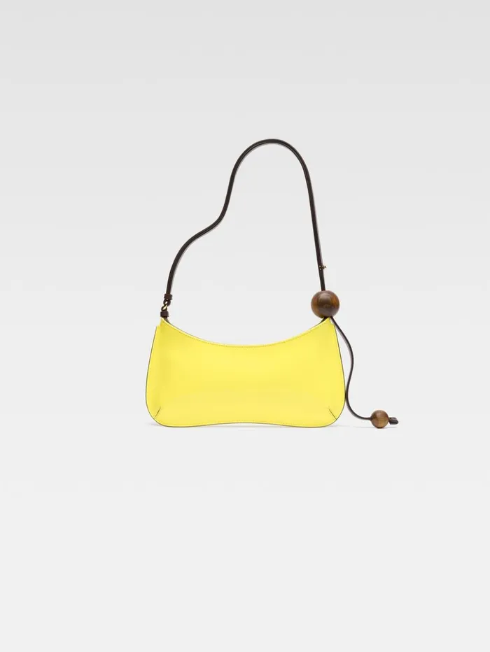 Women Shoulder Bags JACQUEMUS The Bisou Perle Yellow Women Shoulder Bags JACQUEMUS The Bisou Perle Yellow