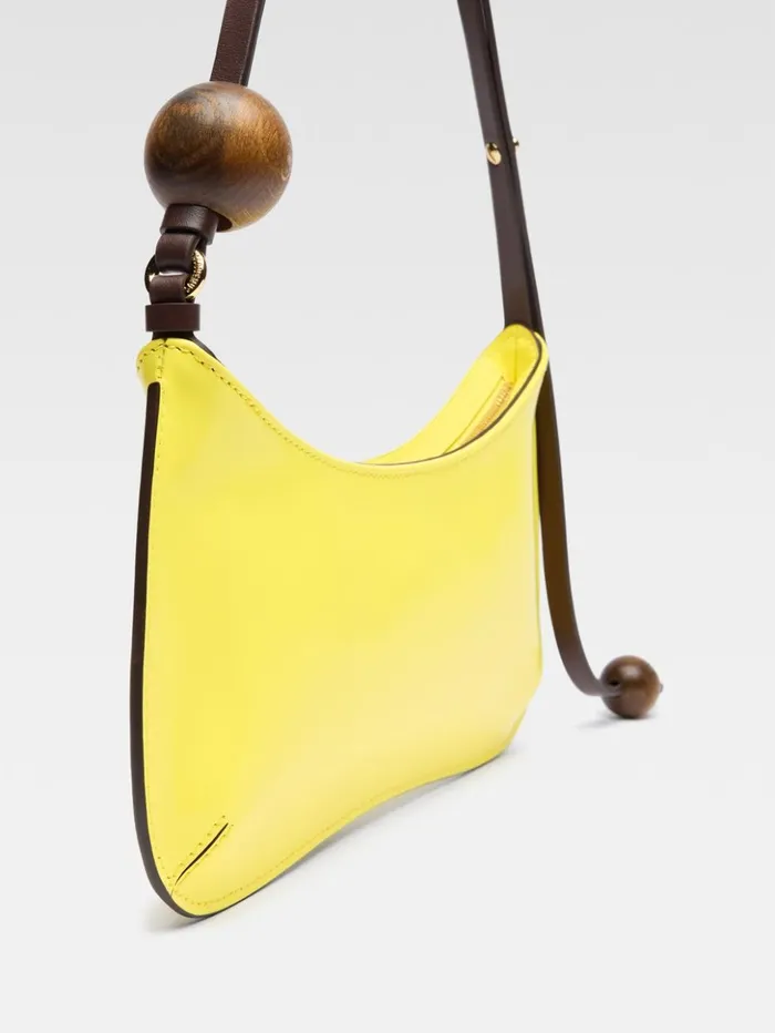 Women Shoulder Bags JACQUEMUS The Bisou Perle Yellow Women Shoulder Bags JACQUEMUS The Bisou Perle Yellow