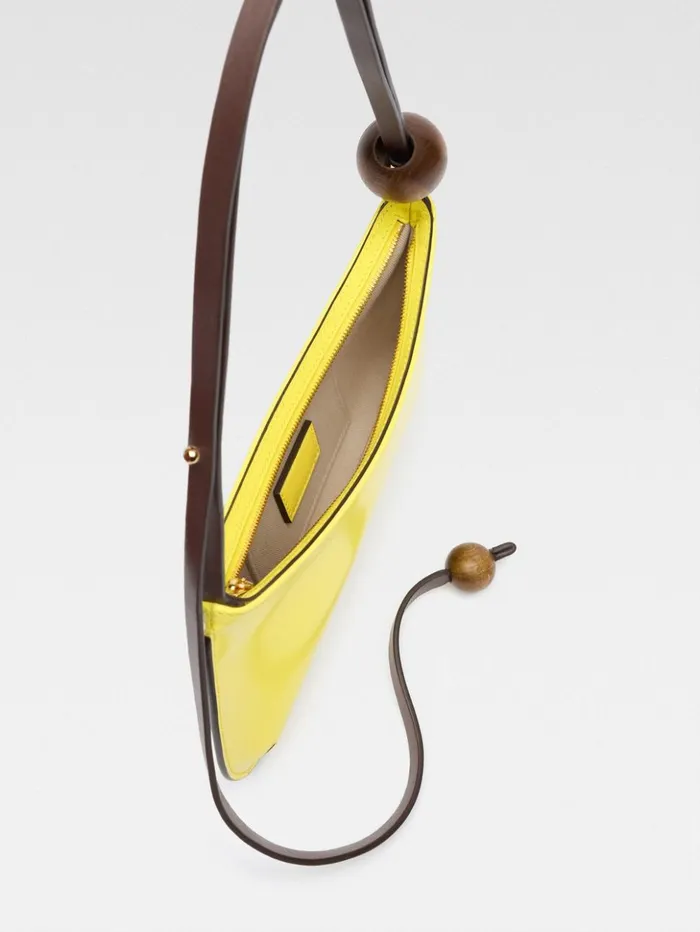 Women Shoulder Bags JACQUEMUS The Bisou Perle Yellow Women Shoulder Bags JACQUEMUS The Bisou Perle Yellow