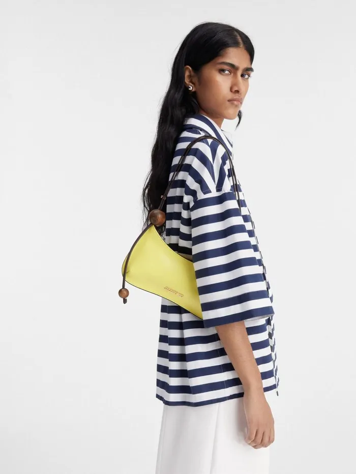 Women Shoulder Bags JACQUEMUS The Bisou Perle Yellow Women Shoulder Bags JACQUEMUS The Bisou Perle Yellow