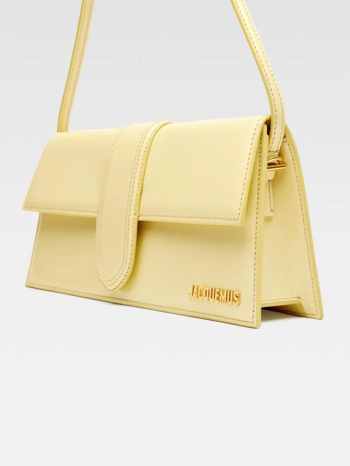 Women Shoulder Bags JACQUEMUS The Long Bambino Pale Yellow Women Shoulder Bags JACQUEMUS The Long Bambino Pale Yellow