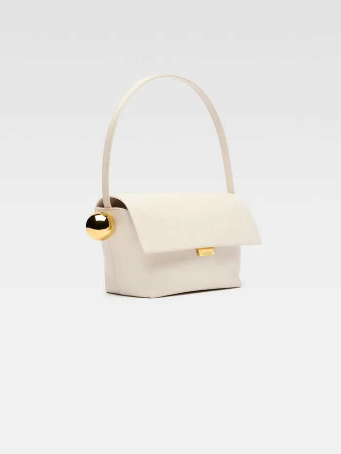 Women Shoulder Bags JACQUEMUS The Rond Carr Light Ivory Women Shoulder Bags JACQUEMUS The Rond Carr Light Ivory