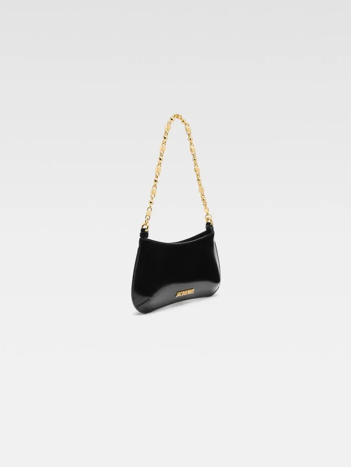 Women Shoulder Bags JACQUEMUS The Small Bisou Chaine Black Women Shoulder Bags JACQUEMUS The Small Bisou Chaine Black