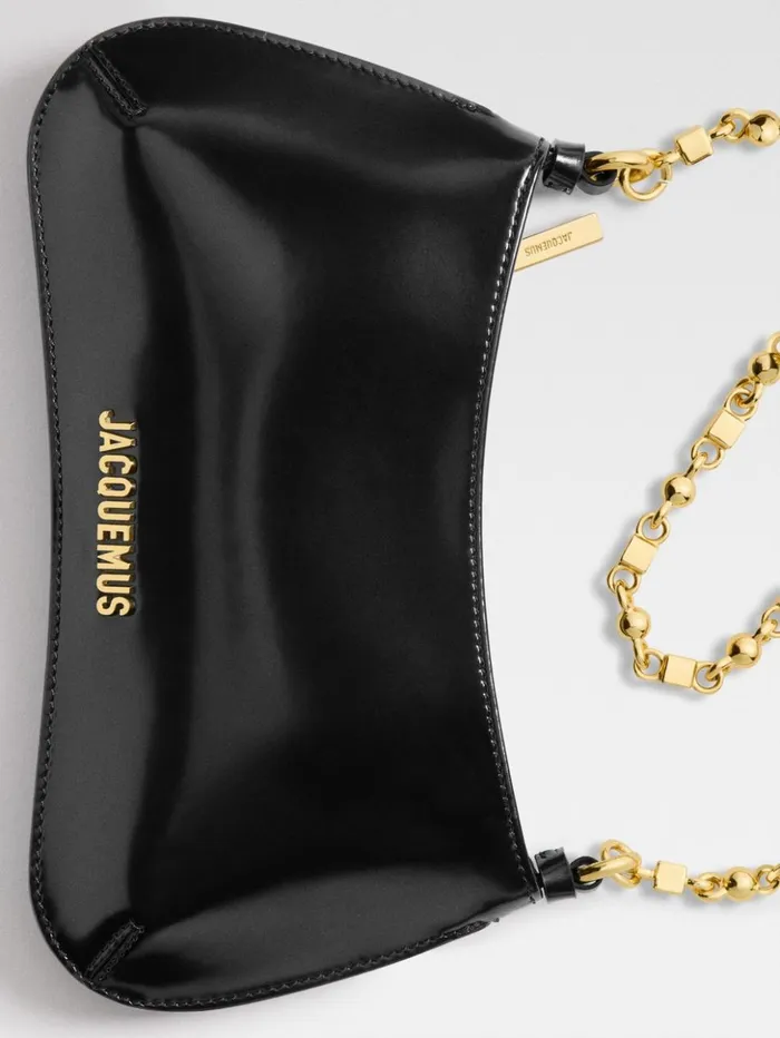 Women Shoulder Bags JACQUEMUS The Small Bisou Chaine Black Women Shoulder Bags JACQUEMUS The Small Bisou Chaine Black
