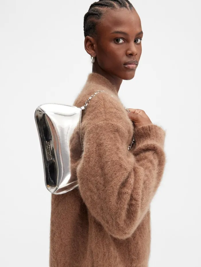 Women Shoulder Bags JACQUEMUS The Small Bisou Chaine Silver