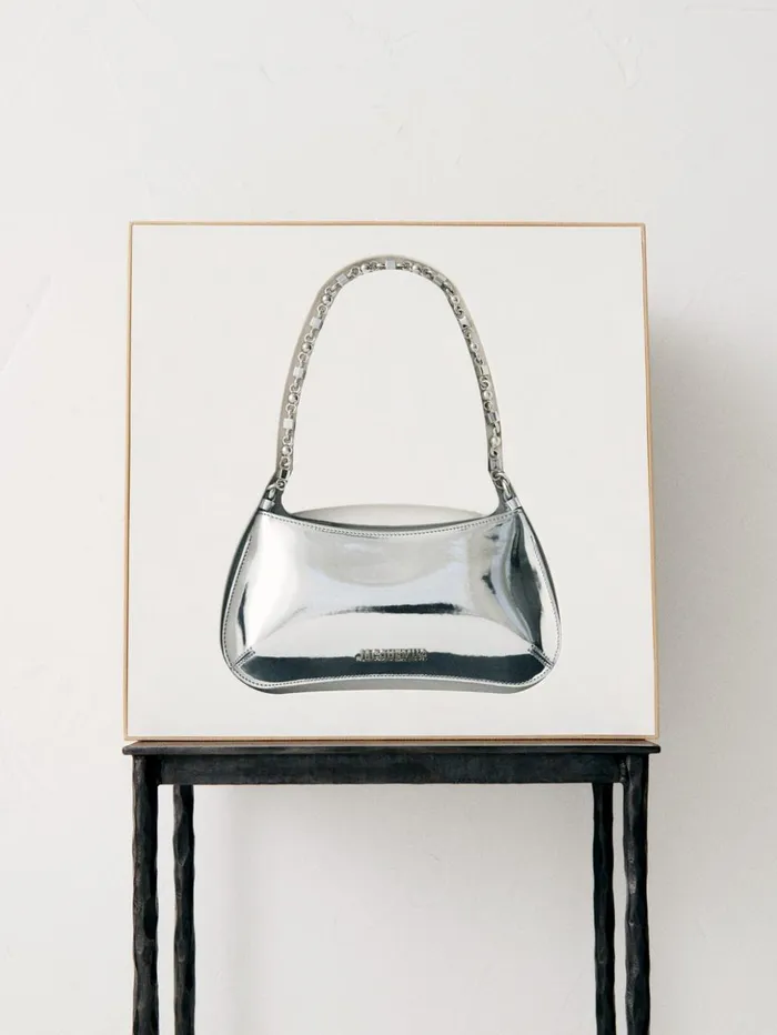 Women Shoulder Bags JACQUEMUS The Small Bisou Chaine Silver