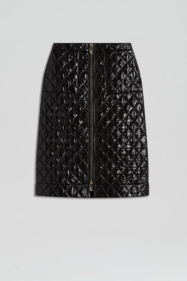 Women Skirts Scanlan Theodore QUILTED SKIRT BLACK Women Skirts Scanlan Theodore QUILTED SKIRT BLACK