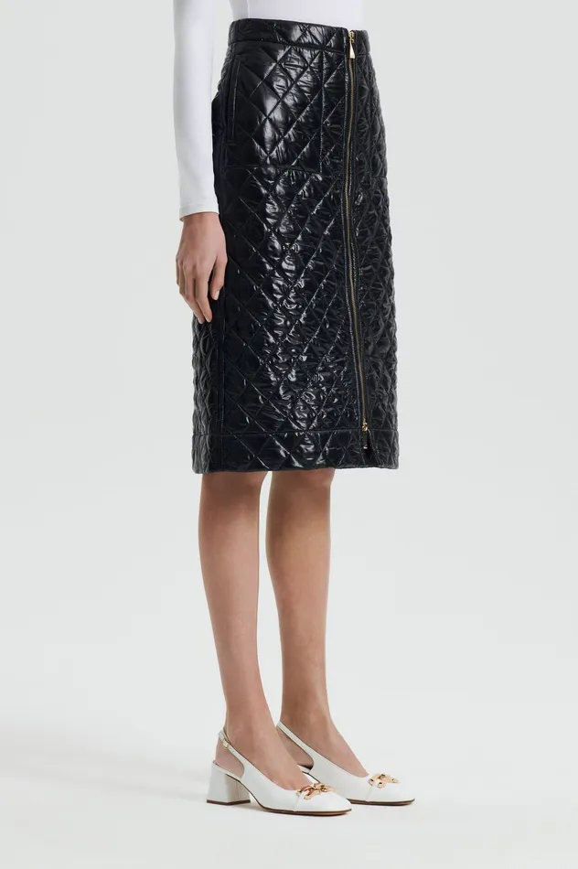 Women Skirts Scanlan Theodore QUILTED SKIRT BLACK Women Skirts Scanlan Theodore QUILTED SKIRT BLACK