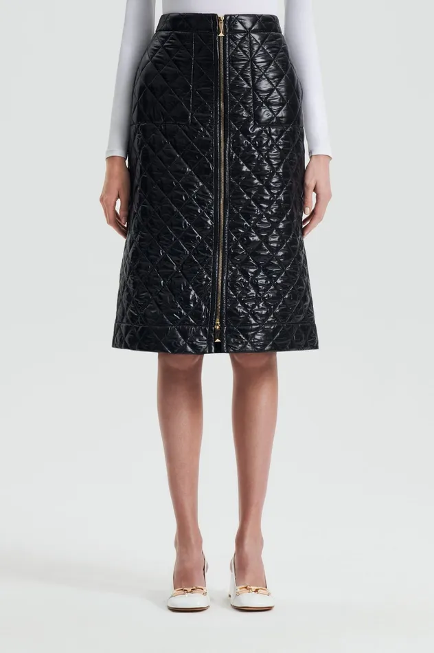 Women Skirts Scanlan Theodore QUILTED SKIRT BLACK Women Skirts Scanlan Theodore QUILTED SKIRT BLACK