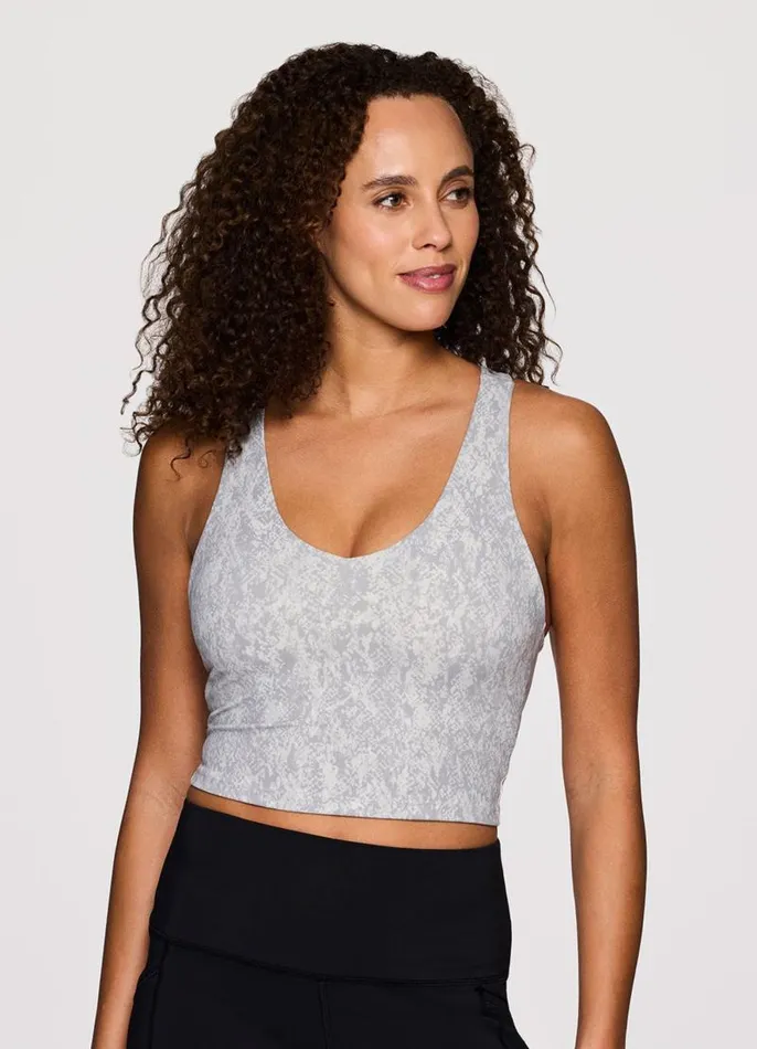 Women Snakeskin Super Soft Bra Tank Light Grey RBX Active Sports Bras