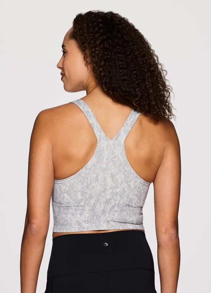 Women Snakeskin Super Soft Bra Tank Light Grey RBX Active Sports Bras