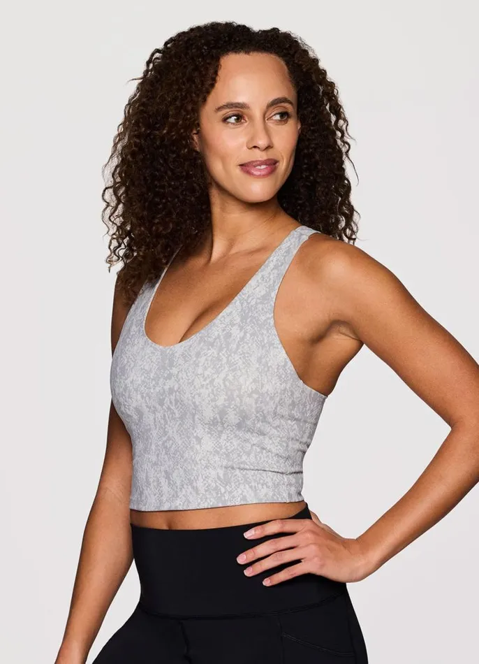 Women Snakeskin Super Soft Bra Tank Light Grey RBX Active Sports Bras