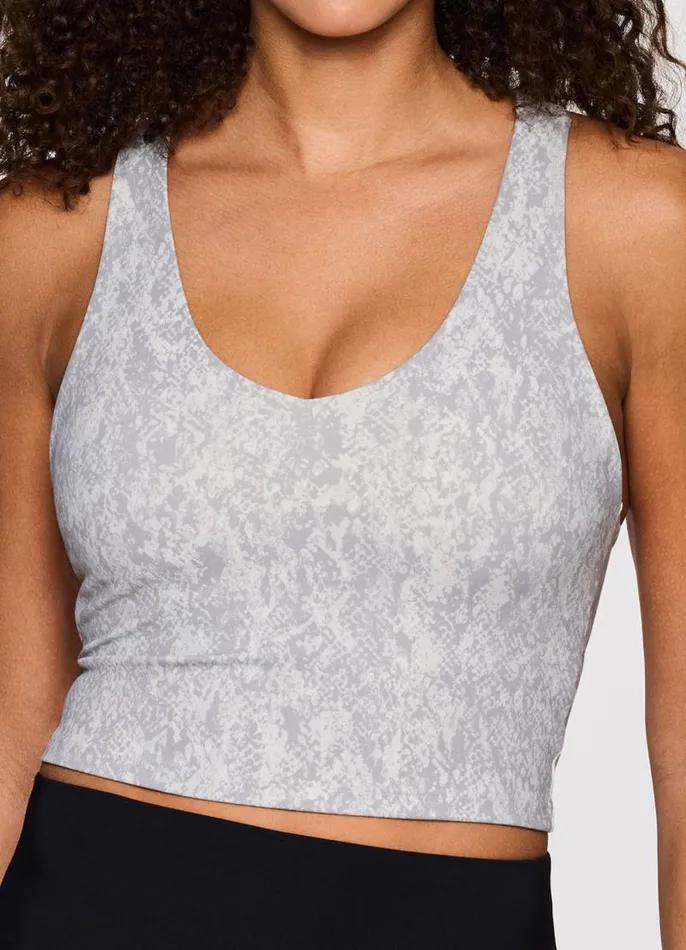 Women Snakeskin Super Soft Bra Tank Light Grey RBX Active Sports Bras