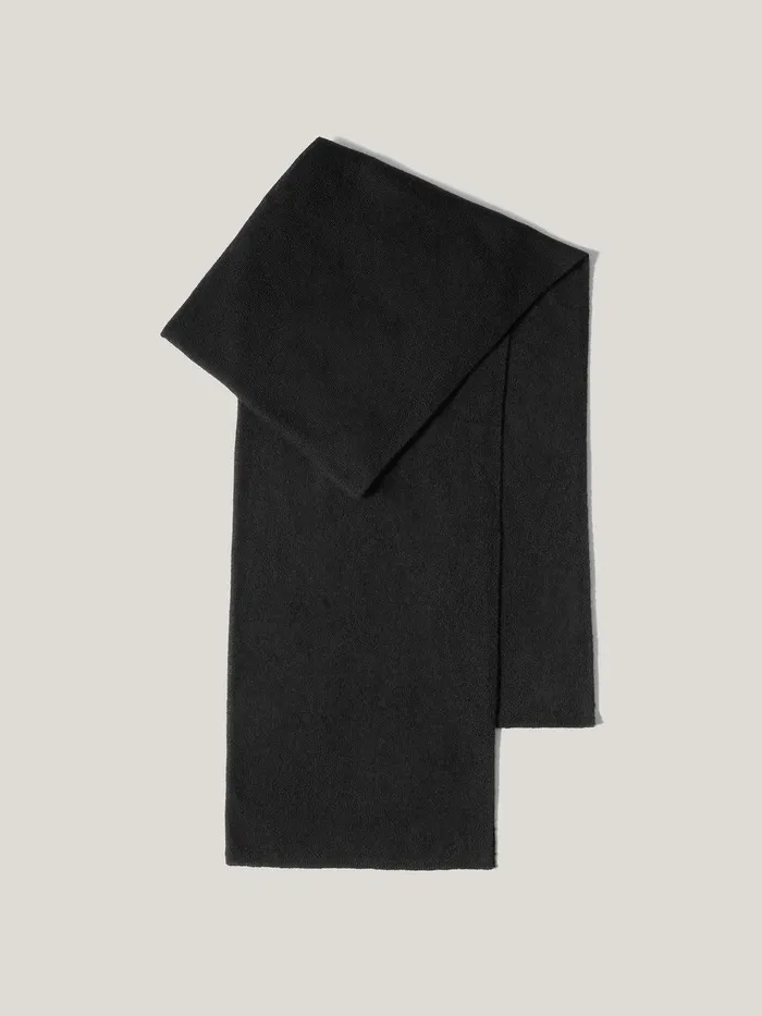 Women Soft Gauzy Knit Scarf Black Jigsaw Knitwear and Cashmere