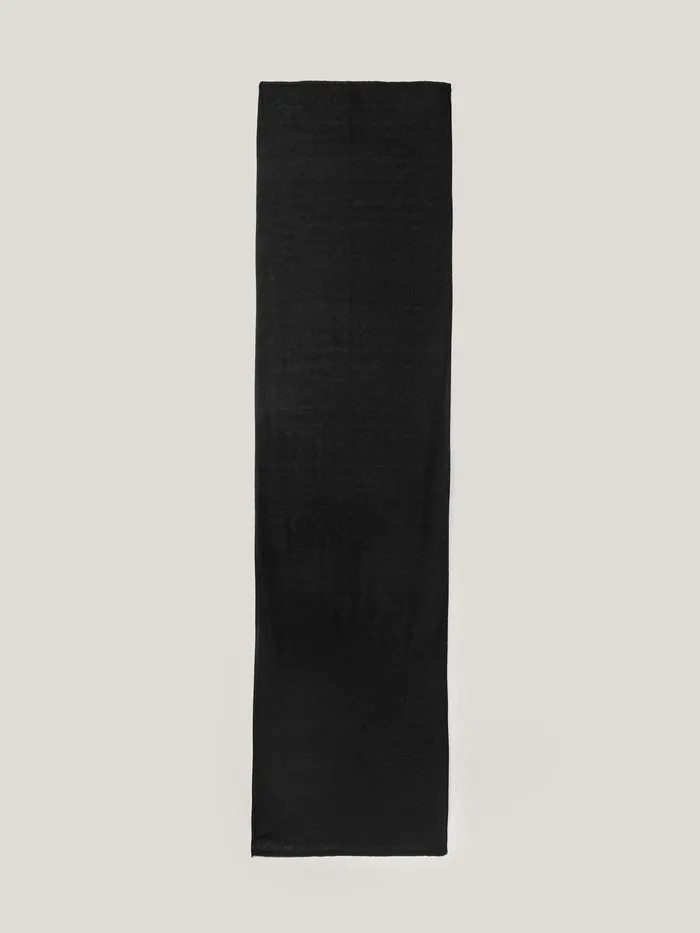 Women Soft Gauzy Knit Scarf Black Jigsaw Knitwear and Cashmere