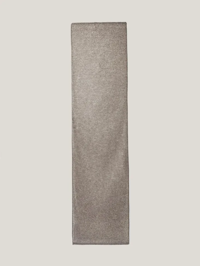 Women Soft Gauzy Knit Scarf Taupe Jigsaw Knitwear and Cashmere