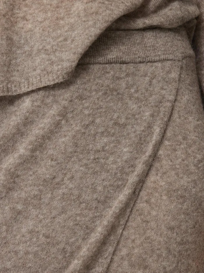 Women Soft Gauzy Knit Skirt Taupe Jigsaw Skirts