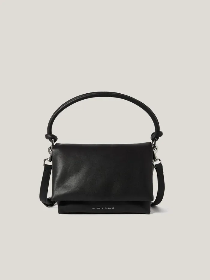 Women Soft Padded Crossbody Black Jigsaw Leather