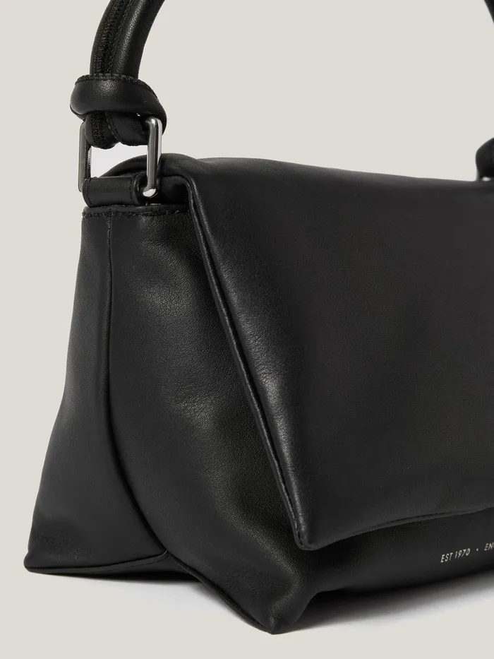 Women Soft Padded Crossbody Black Jigsaw Leather
