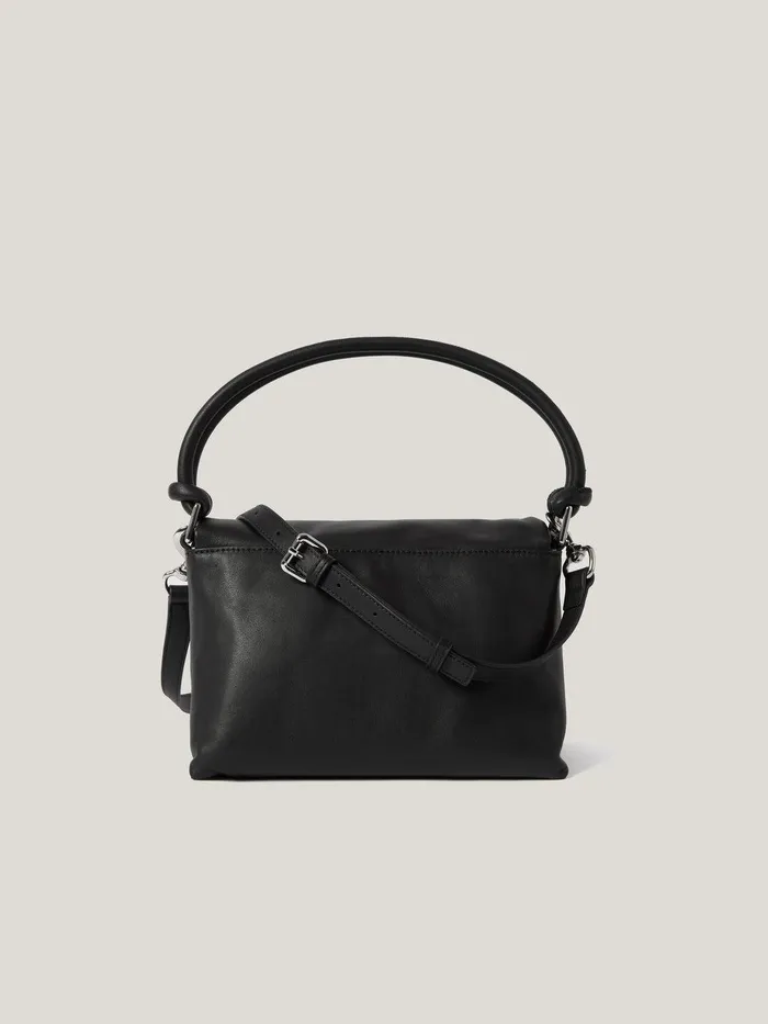 Women Soft Padded Crossbody Black Jigsaw Leather