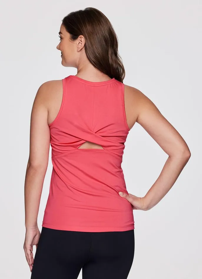 Women Super Soft Knot Tank Pink RBX Active Tanks